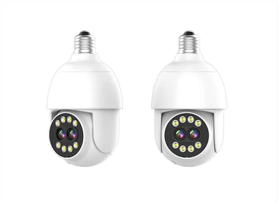 Dual-Lens WiFi PTZ Bulb Camera